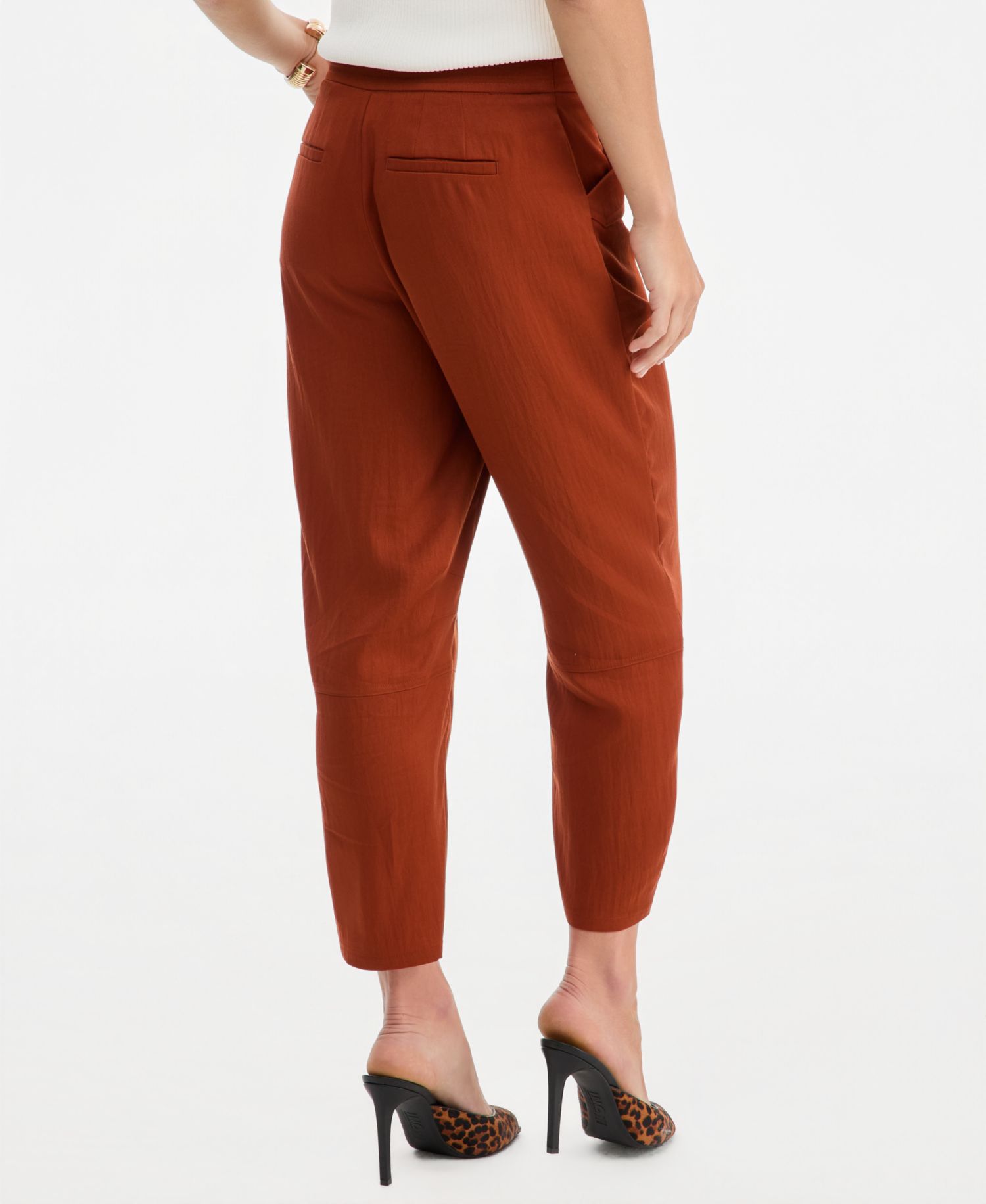 Women's High-Rise Cropped Barrel Pants