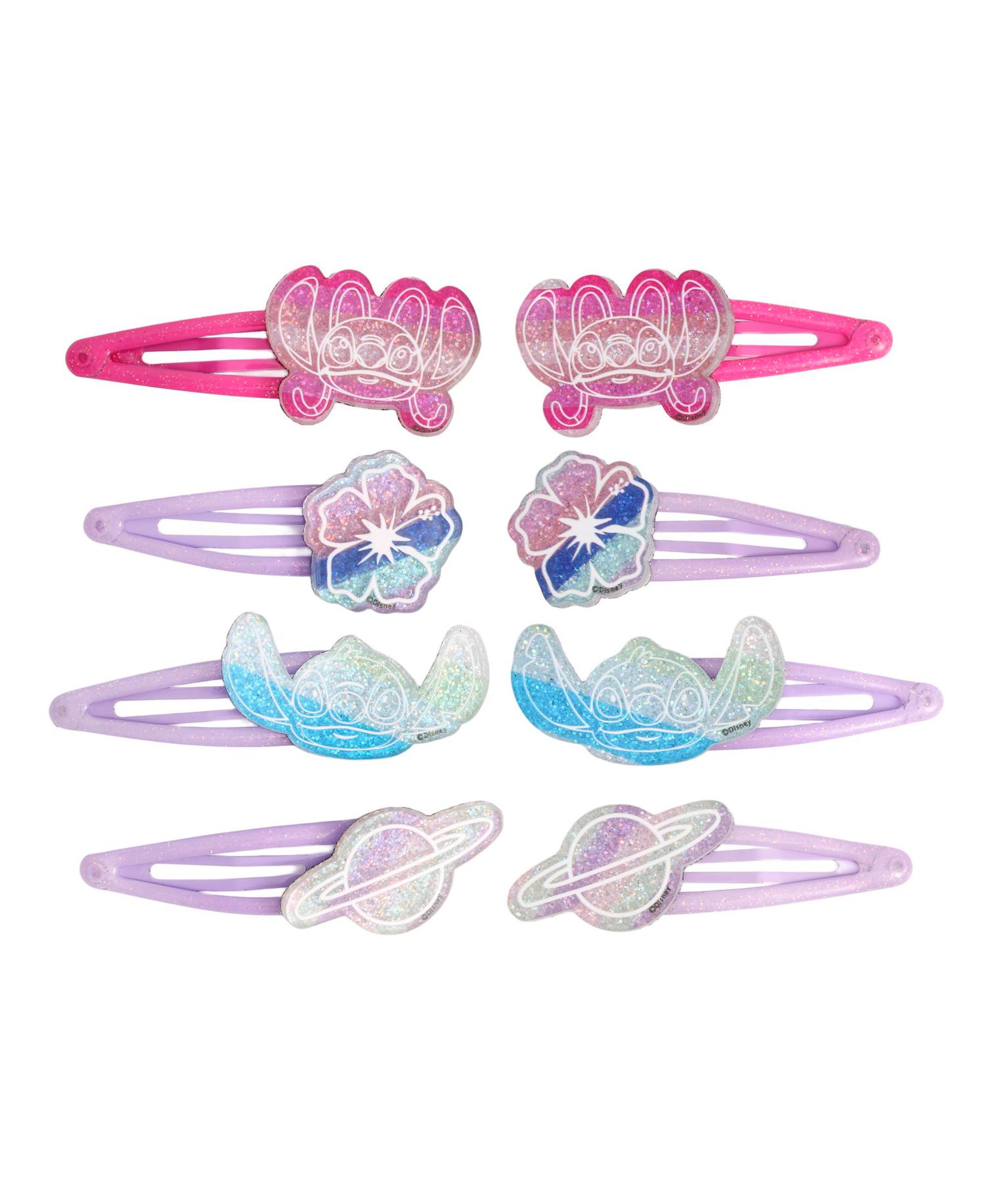 Stitch Hair Clip 8-Piece Set Official License, Snap Back Clips for Hair, Lilo and Stitch Accessories, Small Gifts