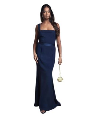 Women's Square Neck Satin Maxi Dress