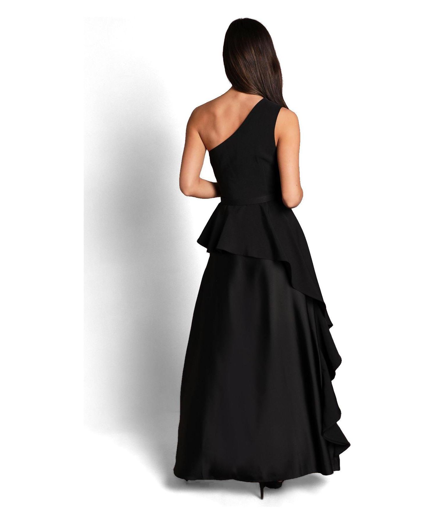 Women's One Shoulder Satin Maxi Dress