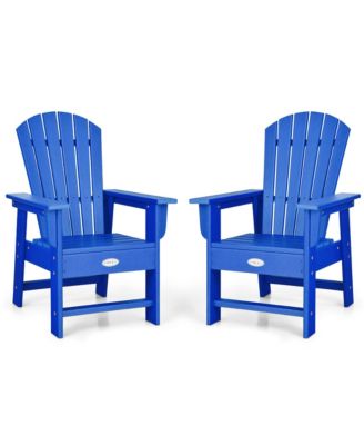 Set of 2 Kids Patio Adirondack Chair Armchair Weather Resistance Outdoor Chair