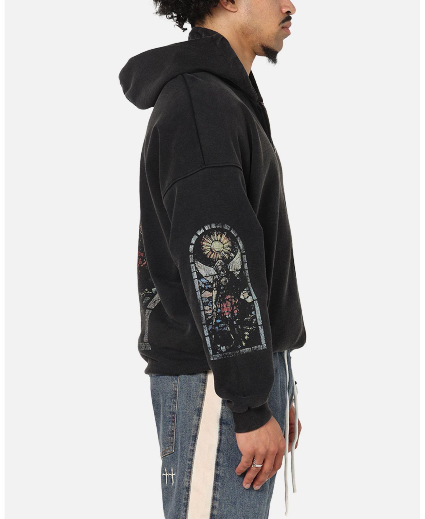 Мужское худи SAINT MORTA Men"s Kingdomcome Boxy Zip, цвет: Чёрный — фото 5