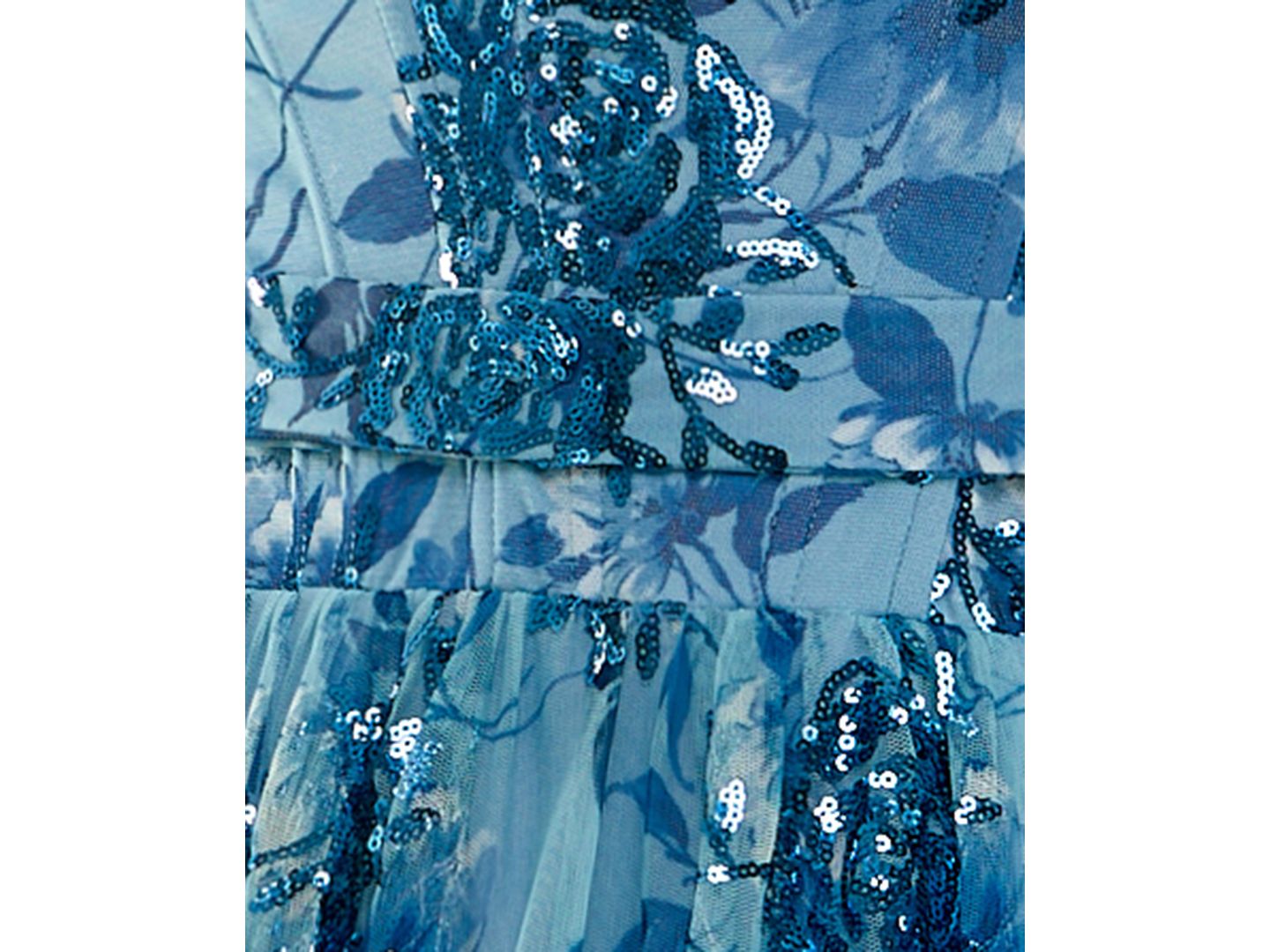 Женское платье SENI & CADE Juniors' Sweetheart Neckline Printed Floral Sequins Corset Mini, цвет: Океанский / Тёмно-синий — фото 6