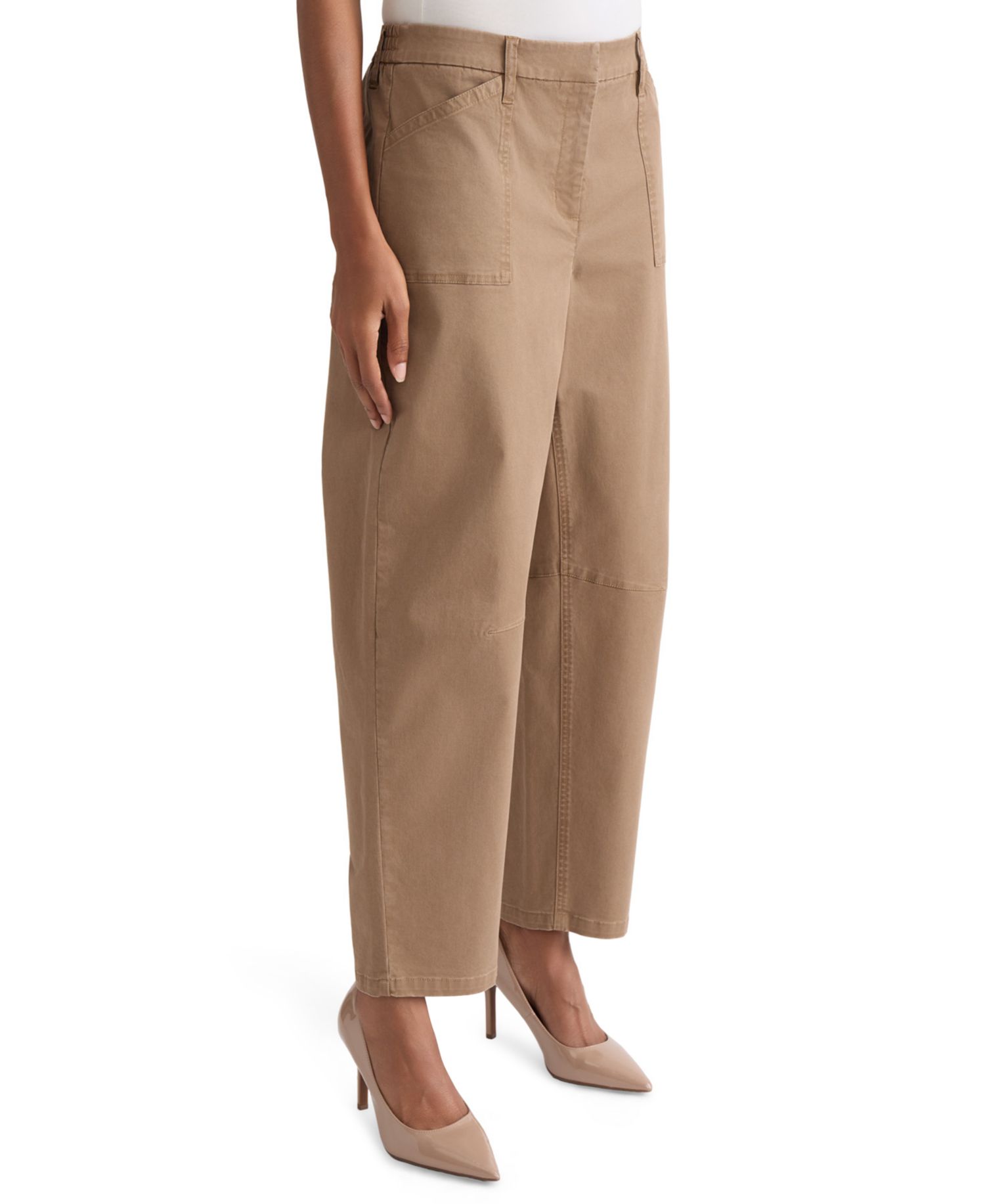Women's Mid-Rise Barrel-Leg Twill Jeans