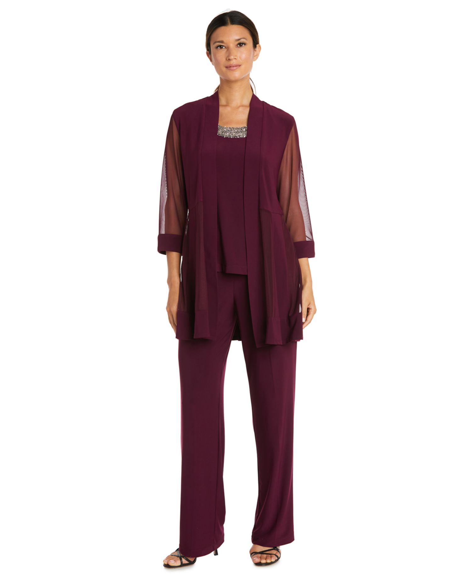 Petite 2-Piece Jacket Top & Pants Set