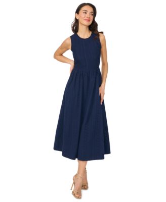 Women's Sleeveless Crewneck Midi Dress