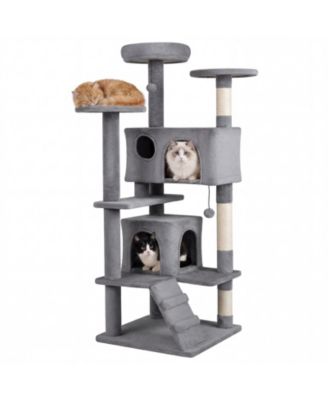 52'' Tall Cat Tree Tower Condos Plush Padded Perch Sisal Scratching Posts