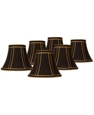 Set of 6 Empire Lamp Shades Trim Small 3" Top x 6" Bottom x 5" High Candelabra Clip-On Fitting