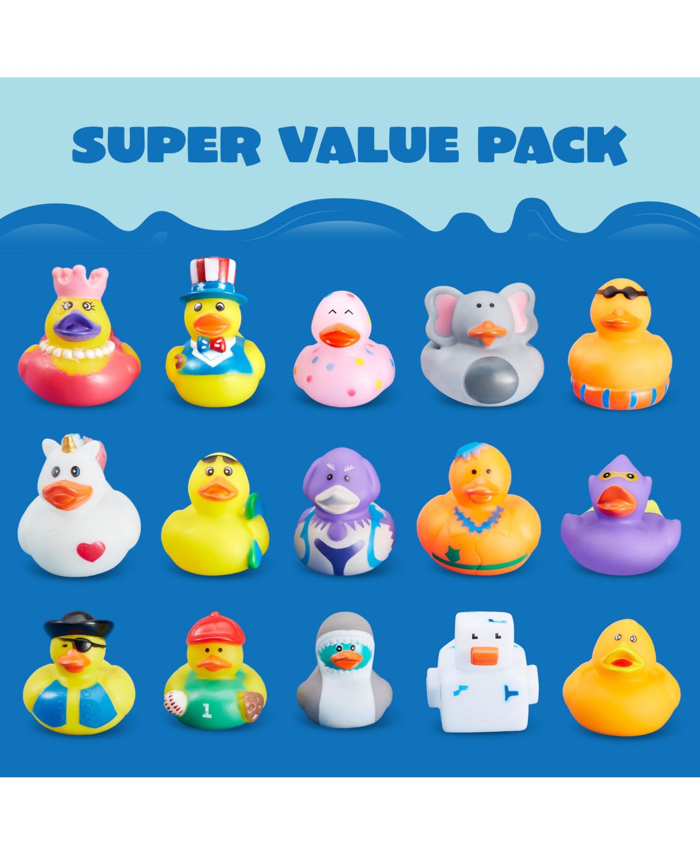 Детские игрушки GNUADZ Mini Rubber Ducks with Pirate, Unicorn & Zoo Designs, Mesh Bag, Ages 3+, цвет: Разноцветный — фото 4