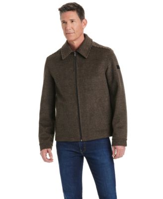 Men's Men s Zip Front Faux Wool Jacket