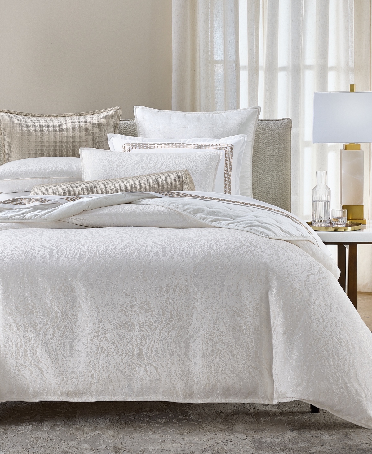 Hotel Collection Rippled Marble 3-piece Comforter Set, King, Macy's Exclusive In Ivory