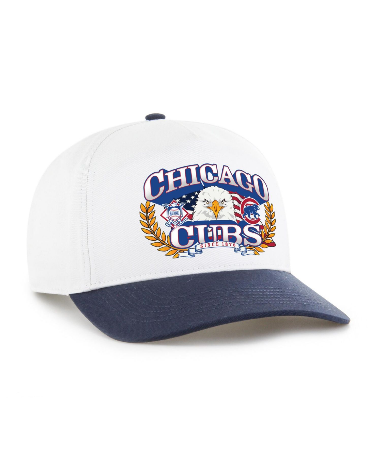 Men's White, Navy Chicago Cubs Americana Eagle Hitch Adjustable Hat