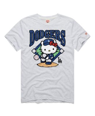 Men's and Women's Ash Los Angeles Dodgers Hello Kitty Tri-Blend T-Shirt