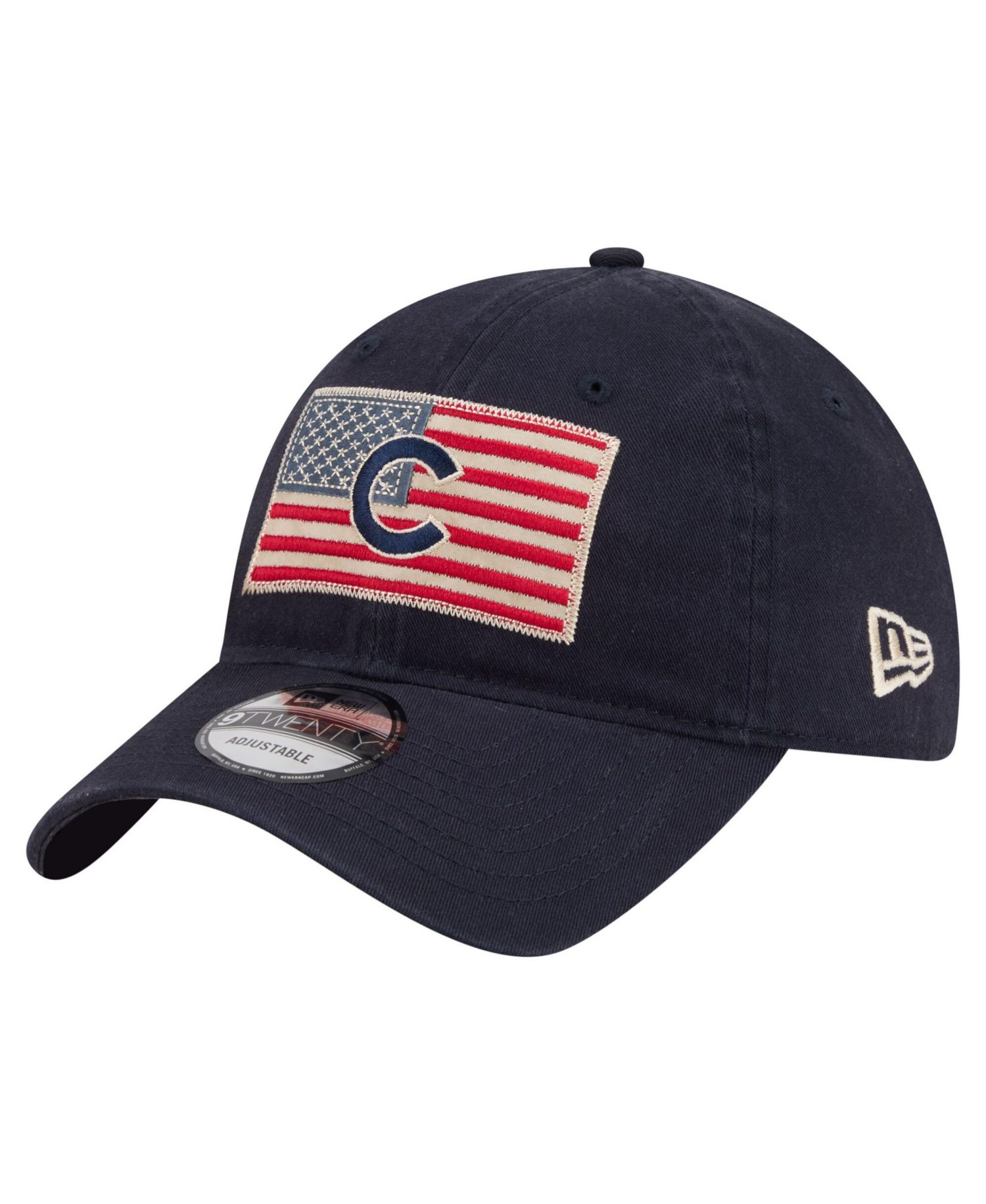 Men's Navy Chicago Cubs Americana Flag 9TWENTY Adjustable Hat