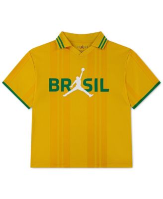 Big Boys and Girls Yellow Brazil National Team Polo shirt