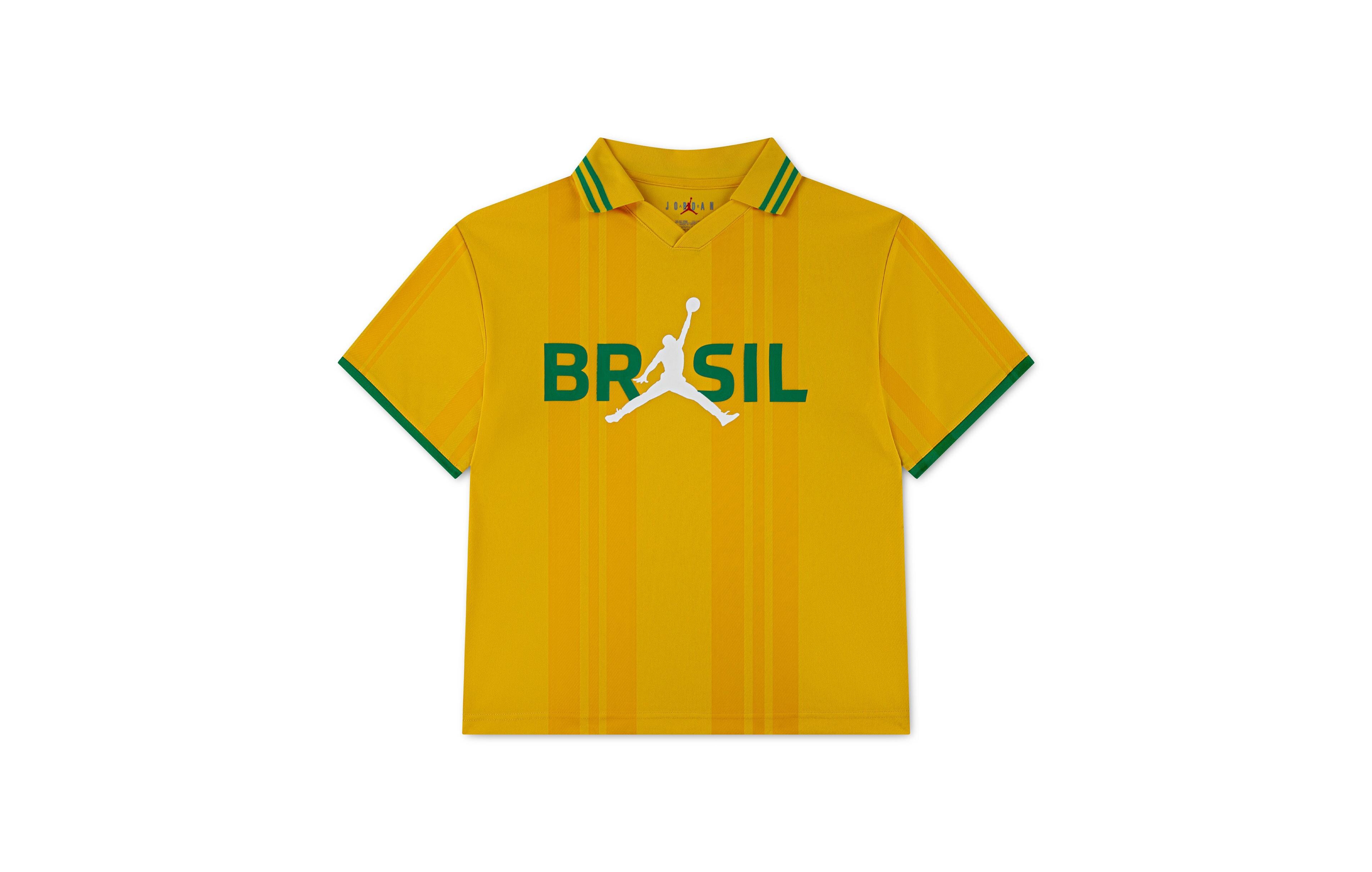 Jordan Big Boys and Girls Yellow Brazil National Team Polo shirt