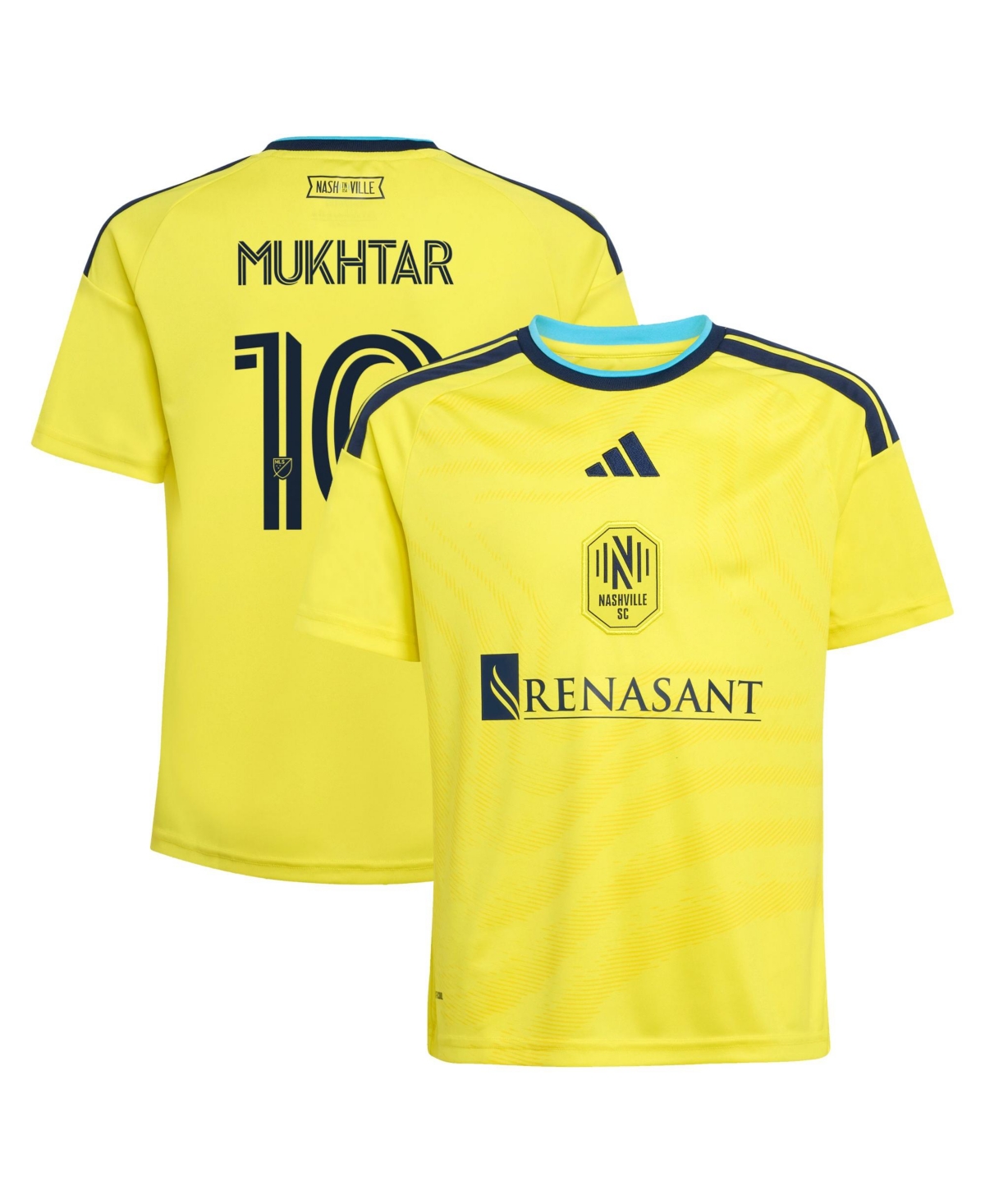 Adidas Big Boys and Girls Hany Mukhtar Yellow Nashville Sc 2026 The Reverb Kit Replica Jersey