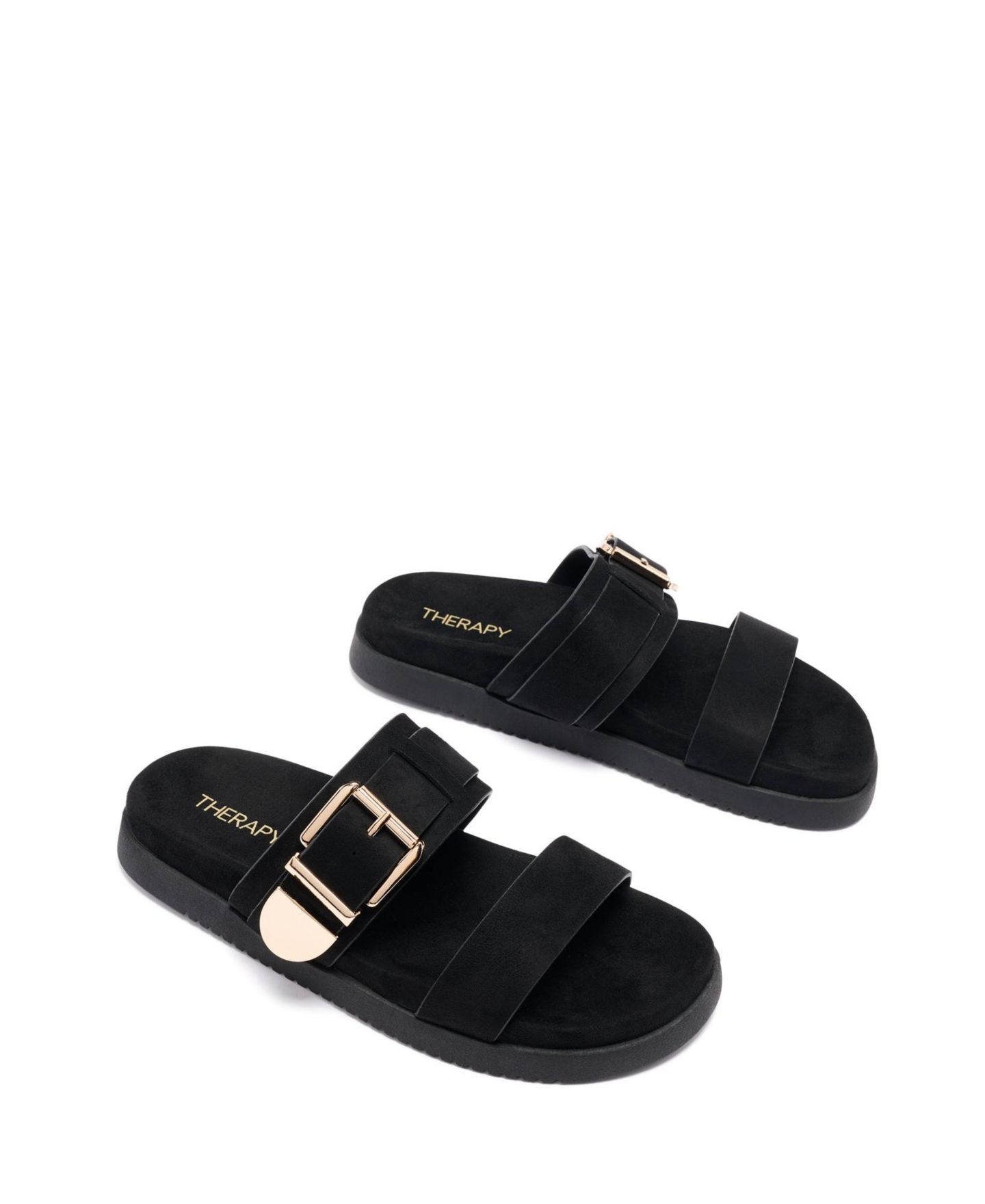 Женские сандалии Therapy Australia RemiOpen Round Toe, цвет: Чёрный искусственный замшевый — фото 5