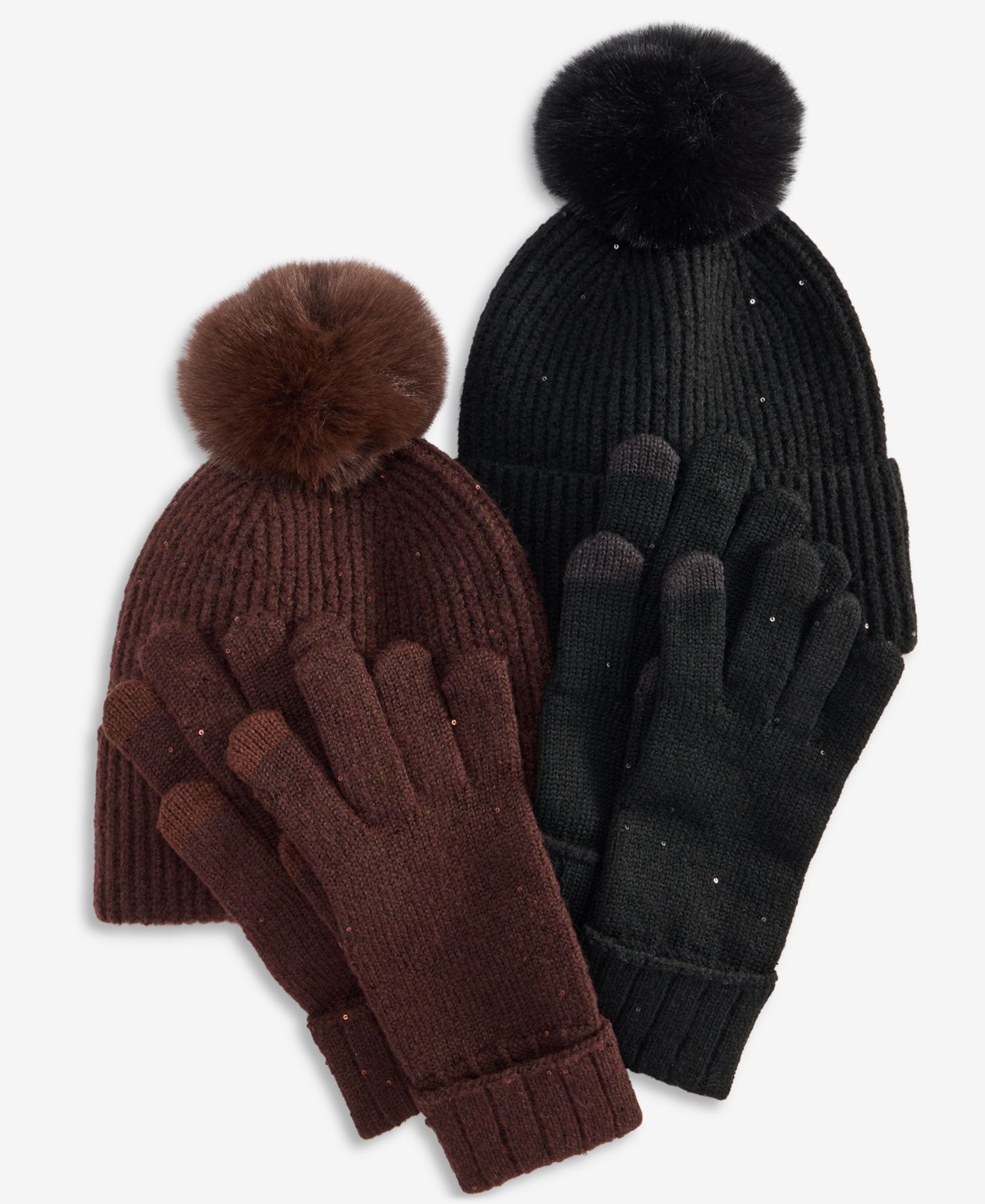 Women's Sequin Beanie and Touch Glove Gift Set