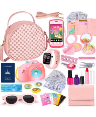 40-piece Play Purse Pretend Princess Handbag Camera Phone Wallet Girl Gift 3-6 plus
