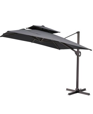 Outdoor Patio Double Top  Aluminum Cantilever Umbrella