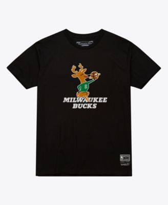 Men's and Women's Black Milwaukee Bucks Hardwood Classics Arch T-Shirt