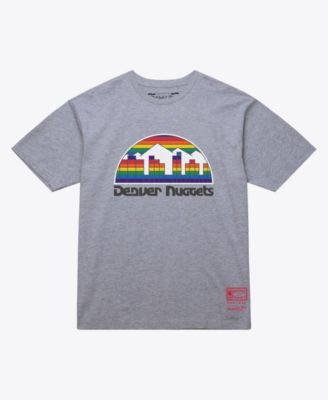 Men's and Women's Heather Gray Denver Nuggets Hardwood Classics Arch T-Shirt