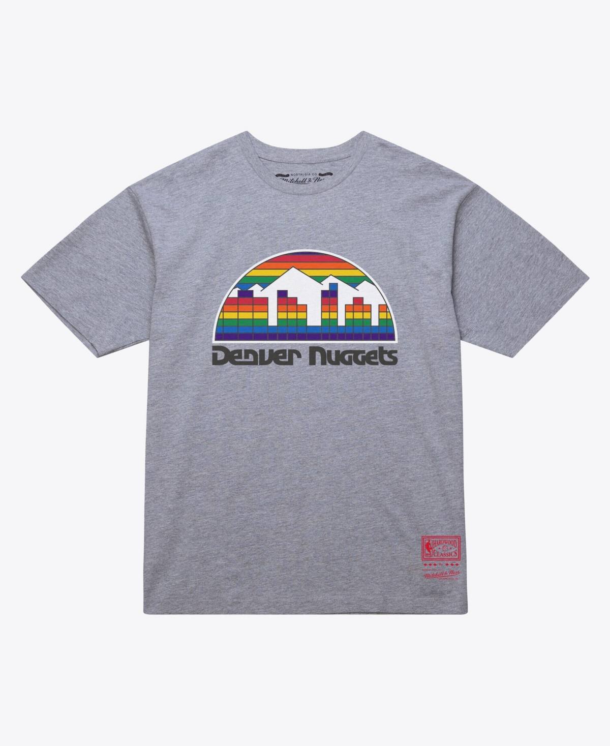 Mitchell & Ness Men's and Women's Heather Gray Denver Nuggets Hardwood Classics Arch T-Shirt
