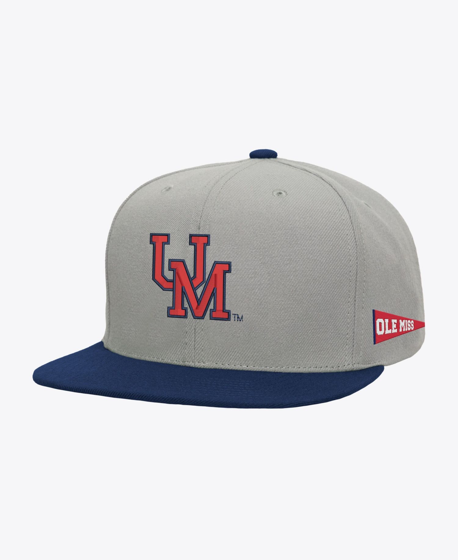 Men's Gray/Navy Ole Miss Rebels Plaid OG Snapback Hat