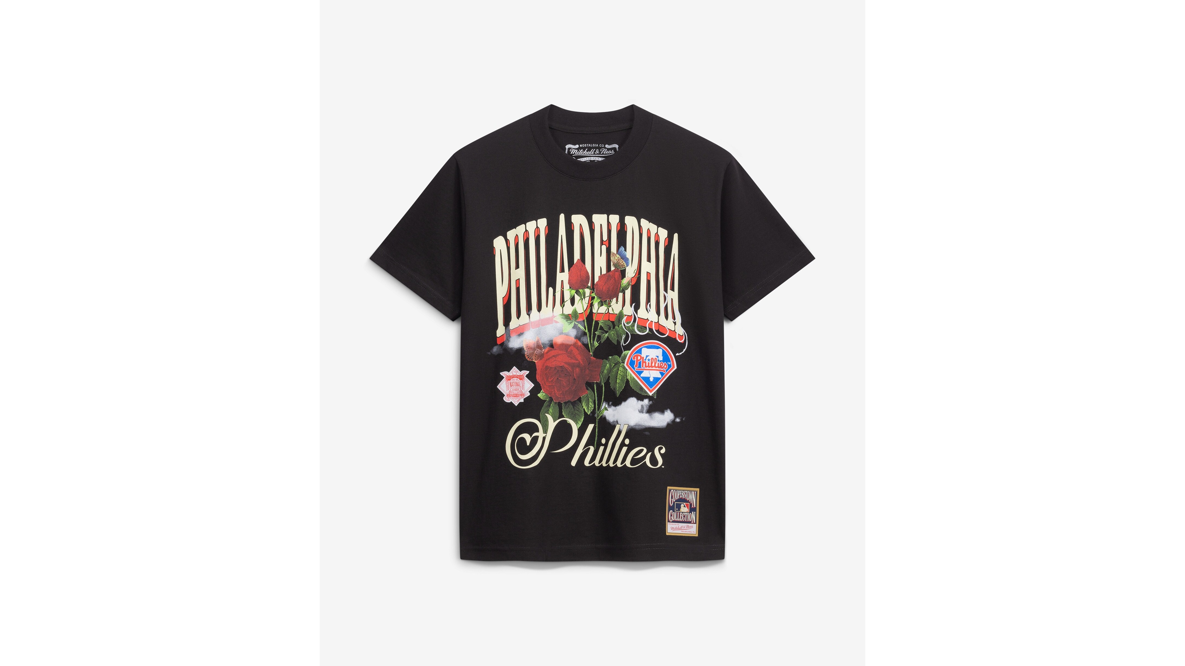 Mitchell & Ness Men's Black Philadelphia Phillies Cooperstown Floral T-Shirt