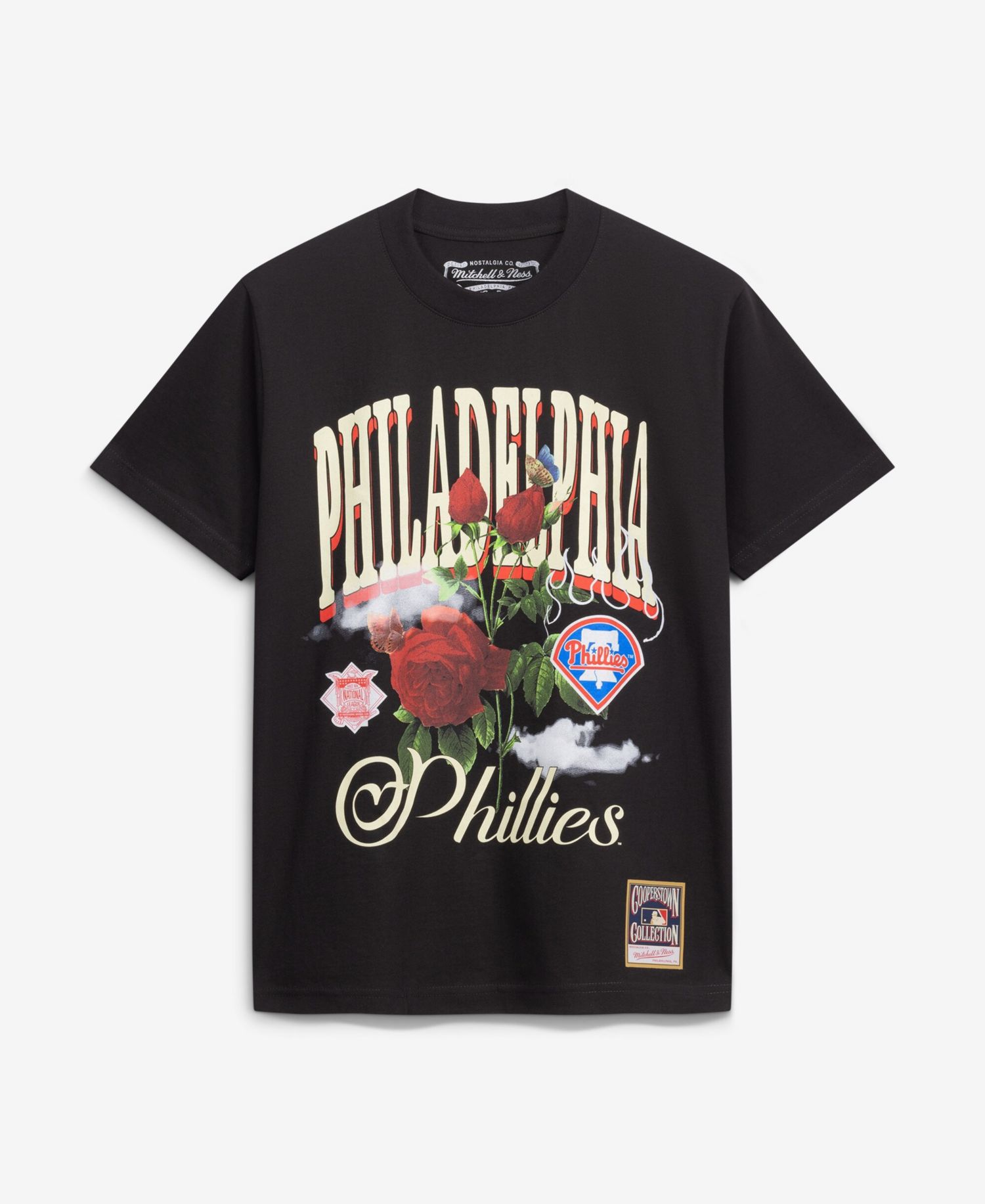 Men's Black Philadelphia Phillies Cooperstown Floral T-Shirt