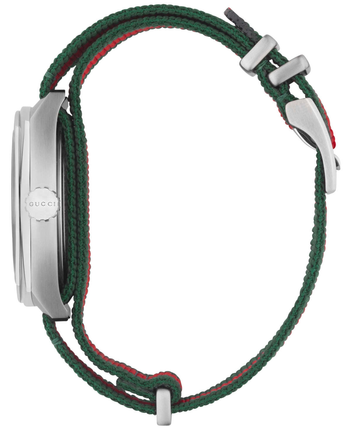 Shop Gucci Men's Gg2570 Swiss Green-red-green Web Nylon Strap Watch 41mm Ya142305 In Green,red