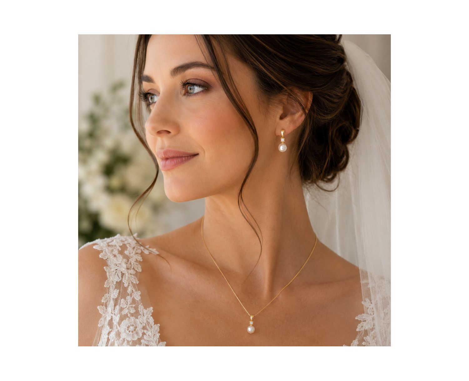 Pear Cut Cubic Zirconia Faux Pearl Drop Earrings