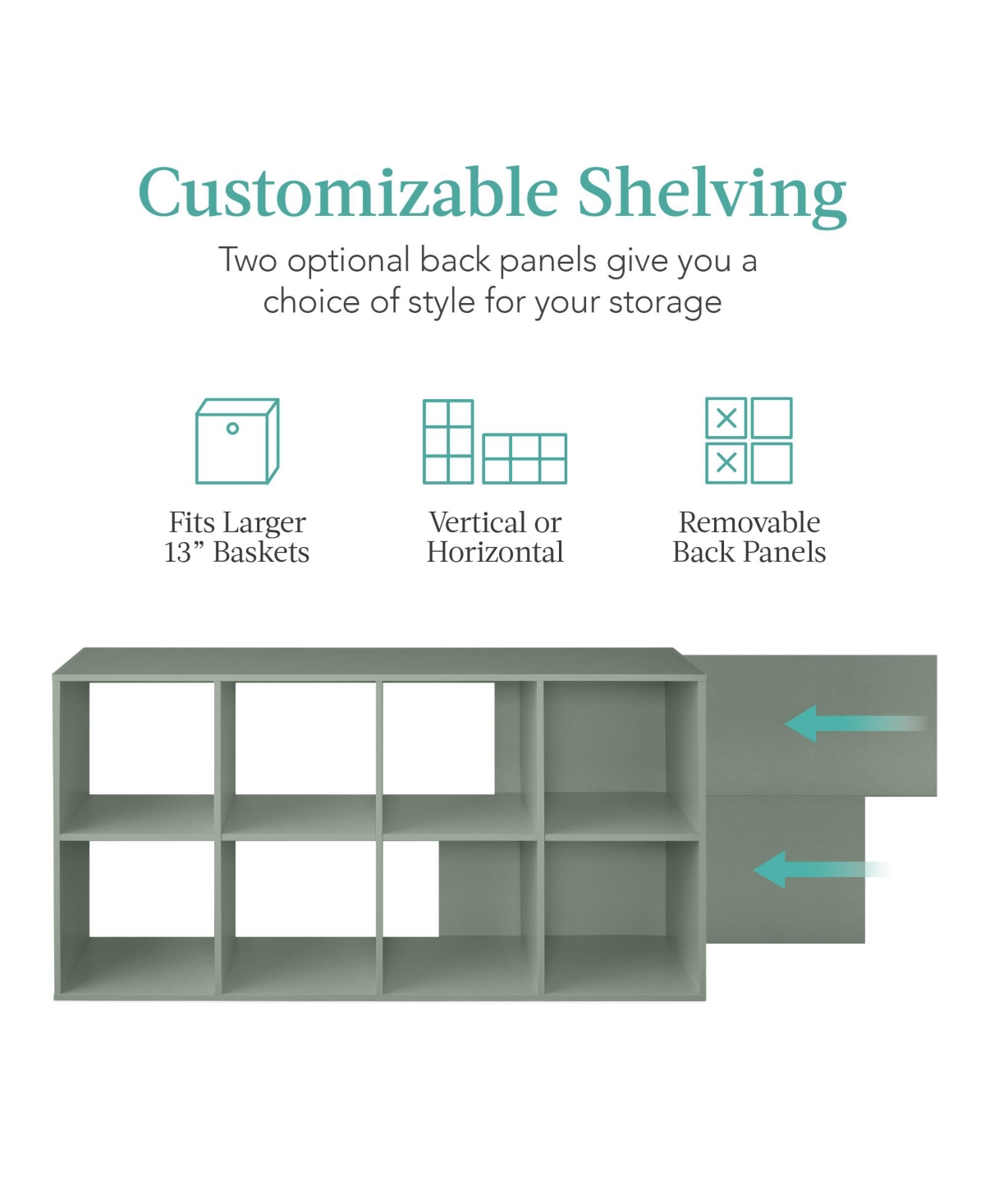 Best Choice Products 8-Cube Bookshelf, 13.5in Display Storage System, Organizer with Removable Back Panels
