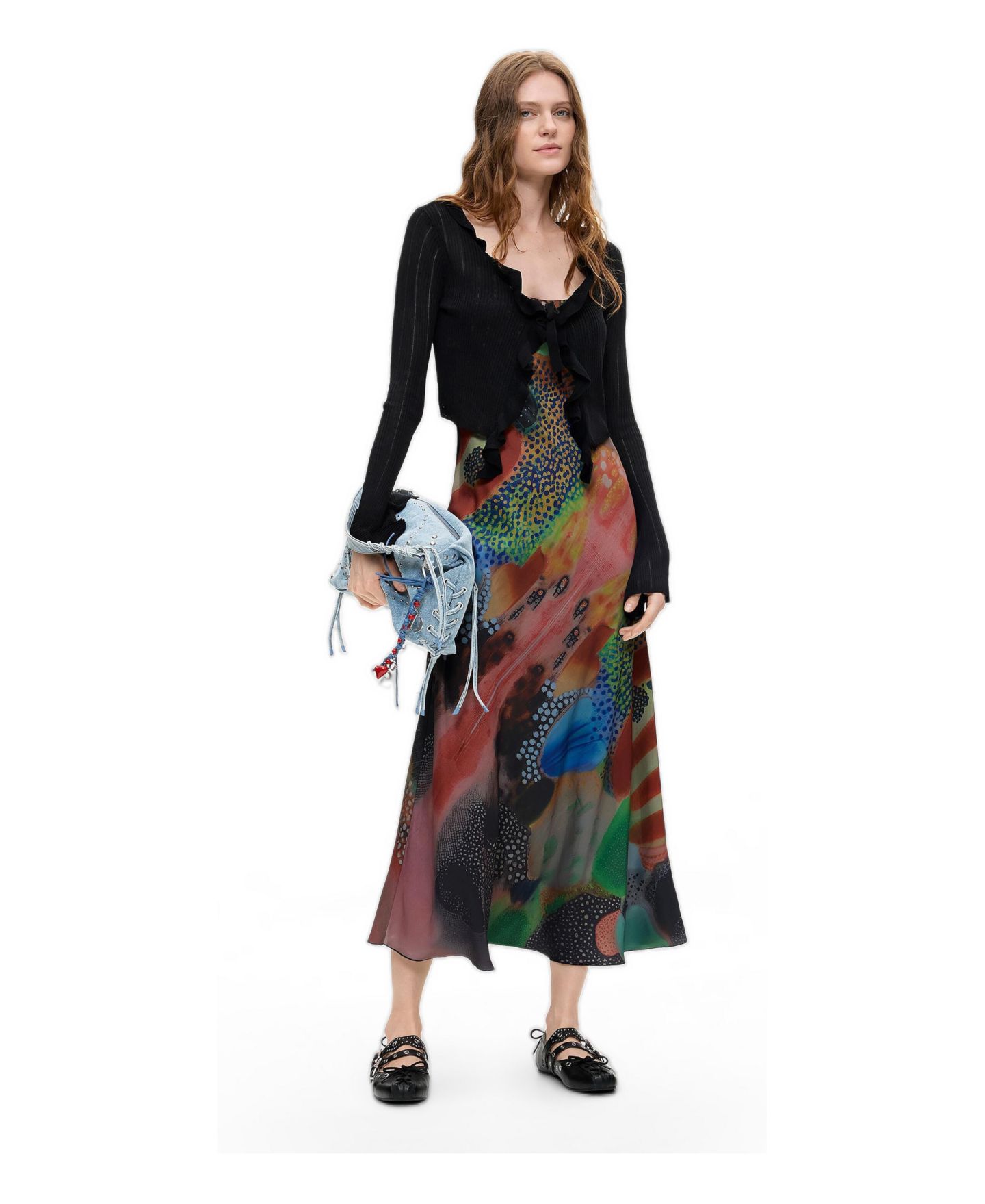 Женское платье Desigual Printed 2-in-1, цвет: Разноцветный — фото 2