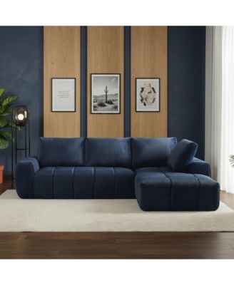 Faux Fur L-Shape Luxury Sectional Oversized Sofa, Comfy Sleeper Couch,No Assembly Required