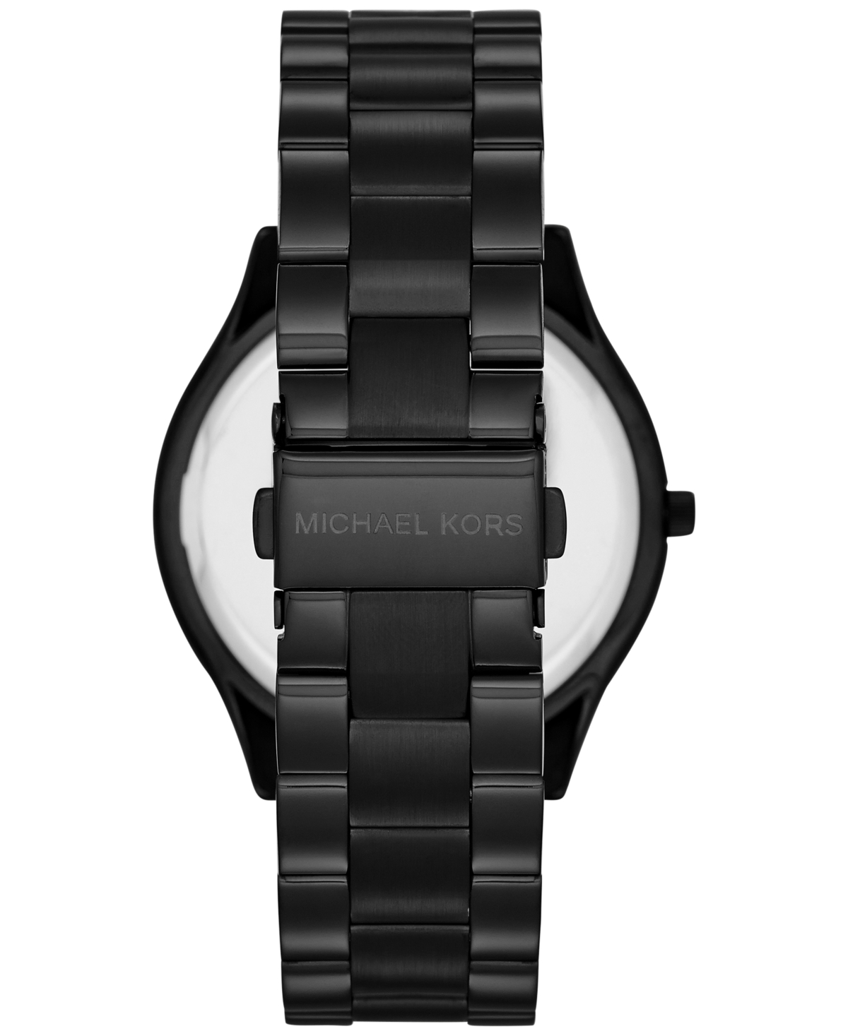 Shop Michael Kors Unisex Slim Runway Black-tone Stainless Steel Bracelet Watch 42mm In Black,black