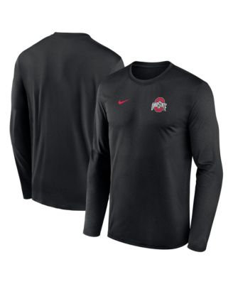 Men's Black Ohio State Buckeyes 2026 Sideline Small Logo Legend Dri-FIT Long Sleeve T-Shirt