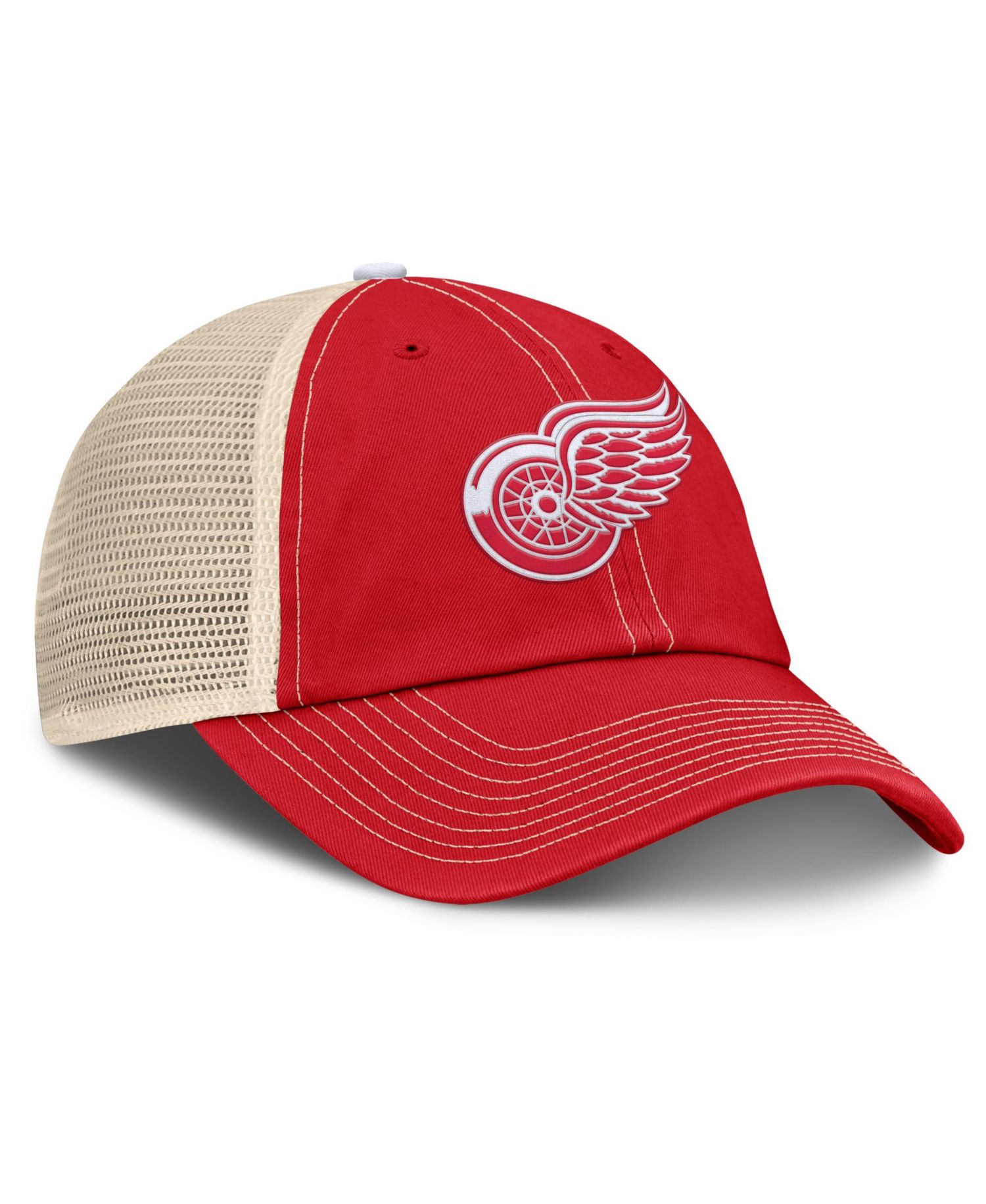 Men's Red/Natural Detroit Red Wings Rival Trucker Adjustable Hat