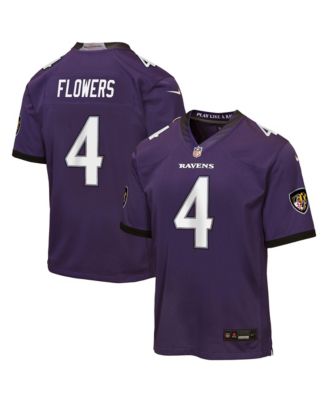 Big Boys and Girls Zay Flowers Purple Baltimore Ravens Game Jersey
