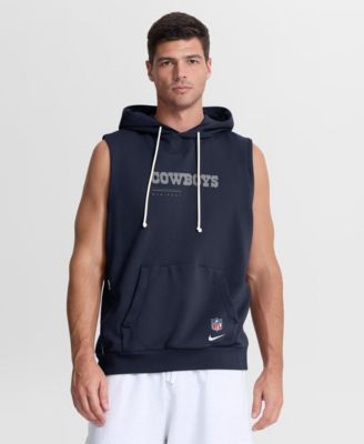 Men's Navy Dallas Cowboys Sideline Standard Issue Dri-FIT Sleeveless Hoodie