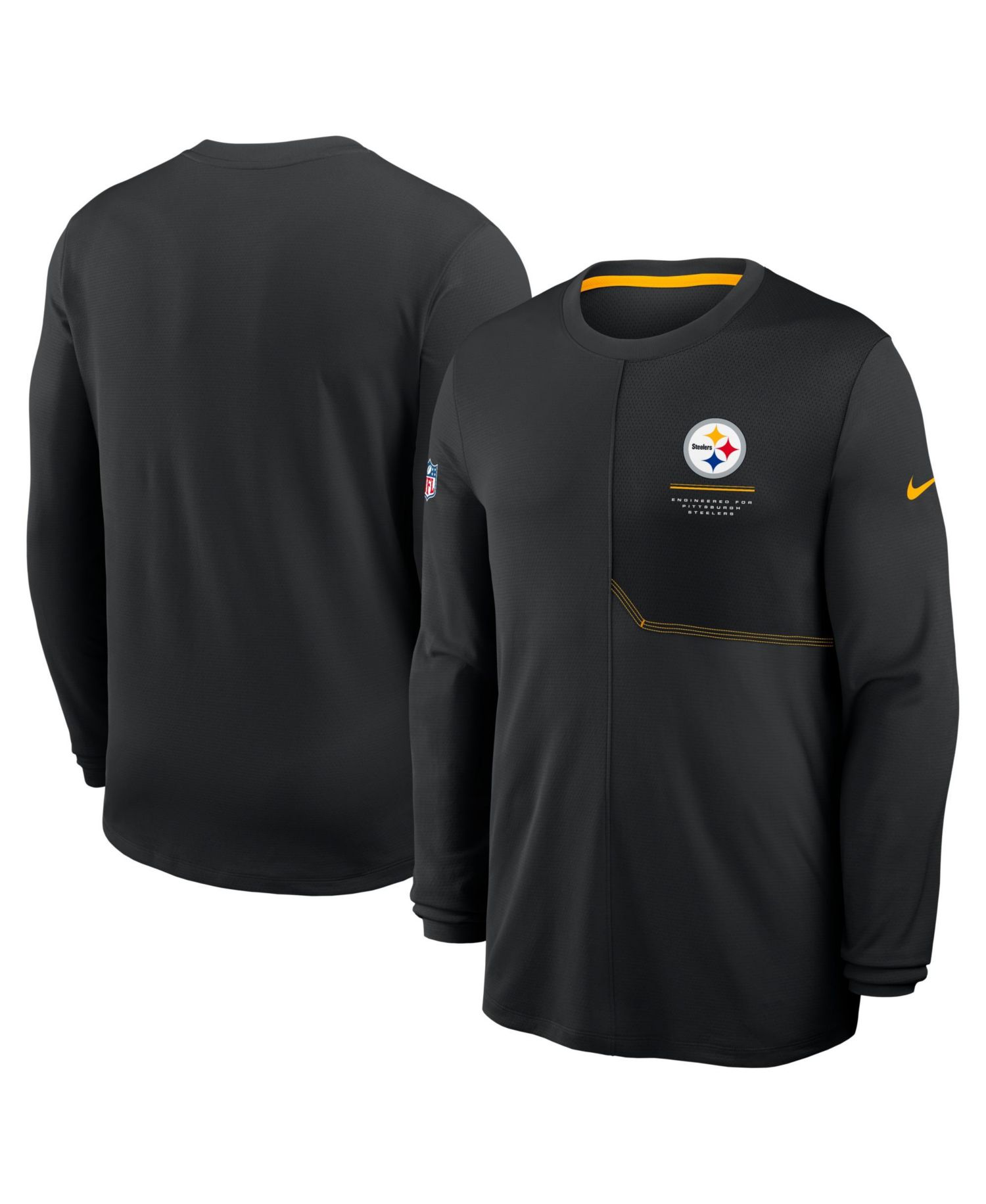 Men's Black Pittsburgh Steelers Sideline Coaches UV Dri-FIT Long Sleeve T-Shirt