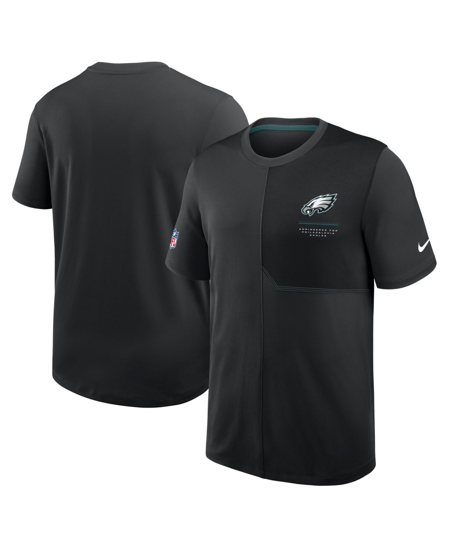 Мужская футболка Nike Philadelphia Eagles Sideline UV Dri-FIT Coaches, Black — фото 1