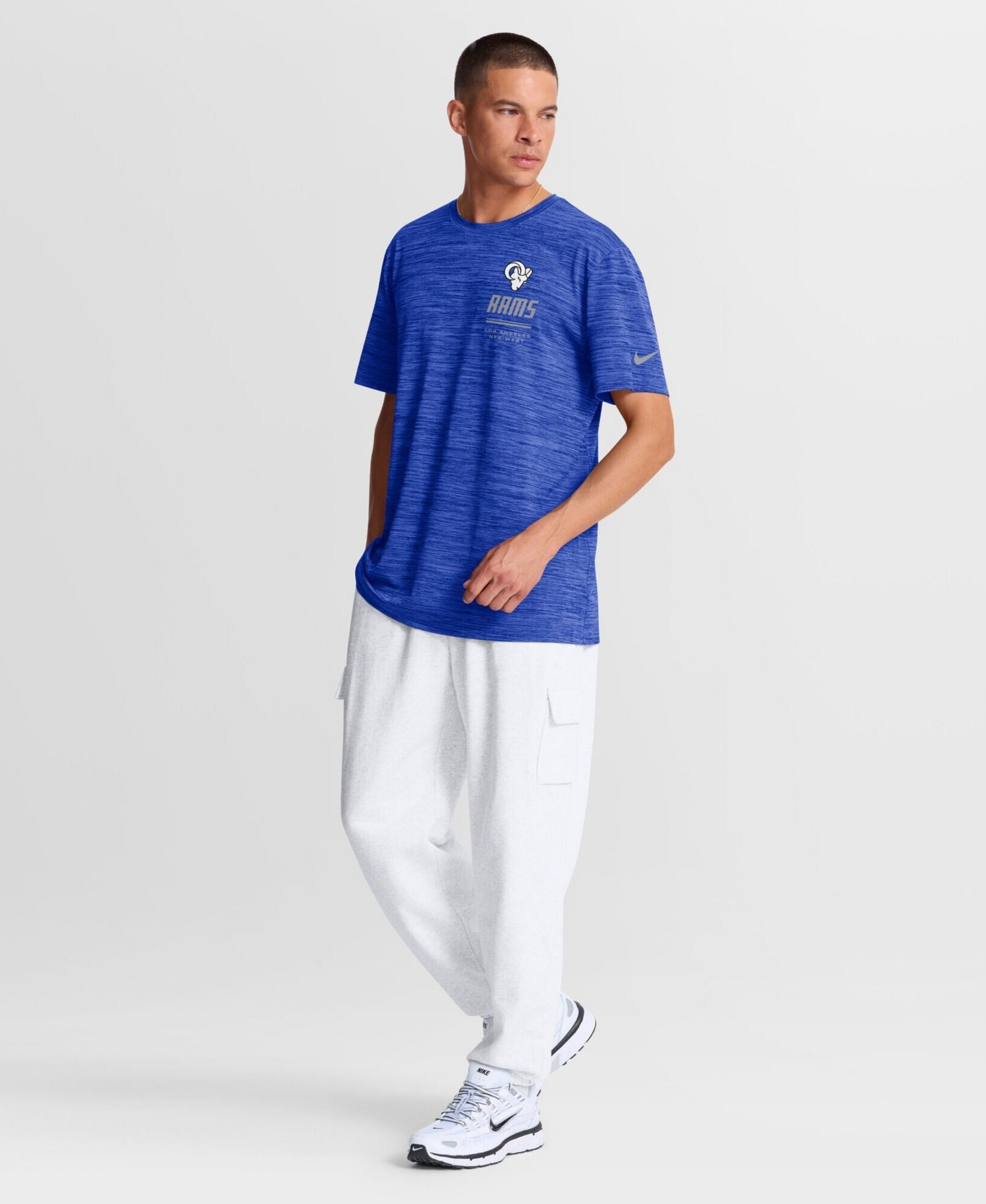 Men's Royal Los Angeles Rams Sideline Double Covered Dri-FIT Velocity T-Shirt