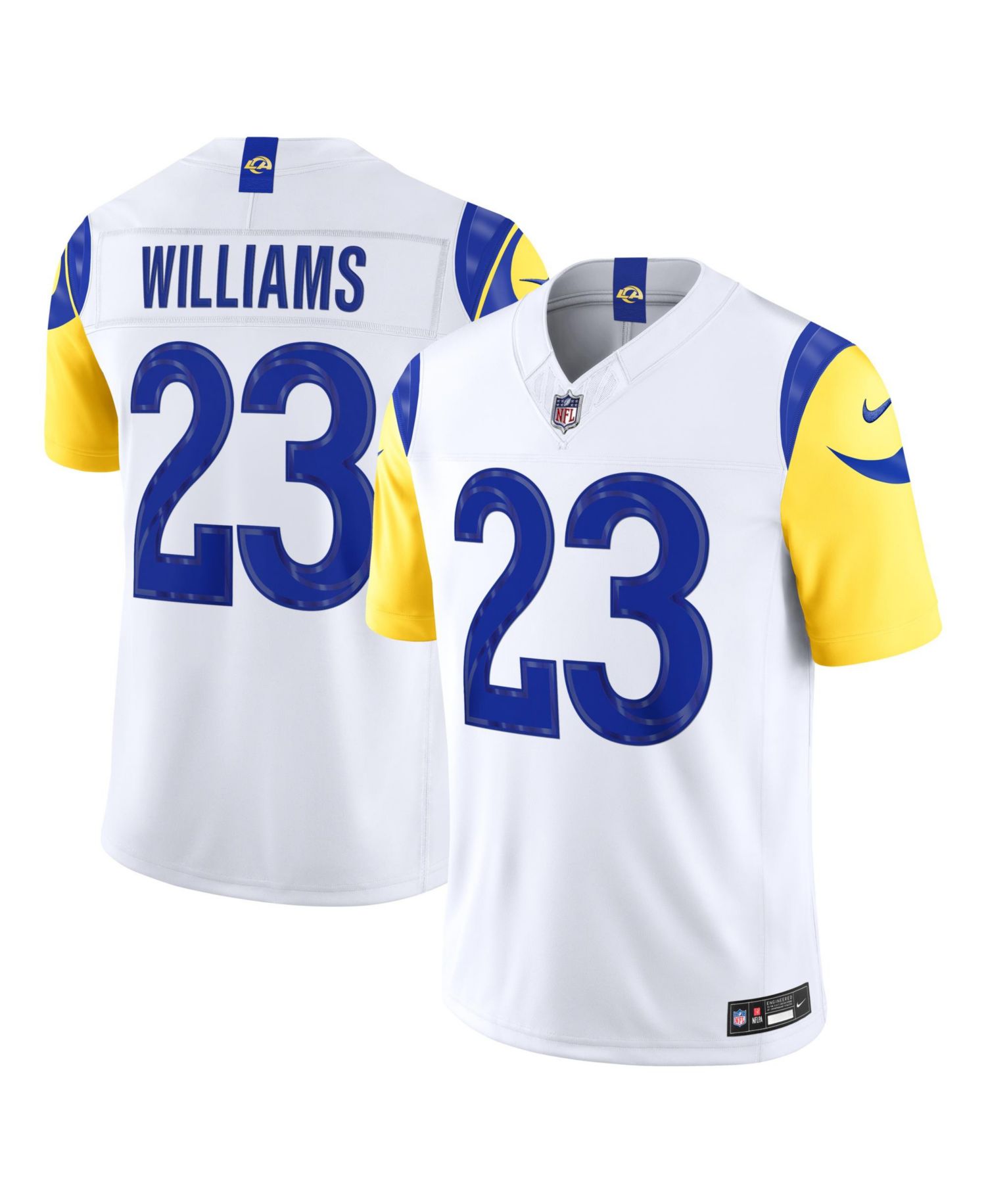 Men's Kyren Williams White Los Angeles Rams Vapor F.U.S.E. Stitched Limited Jersey