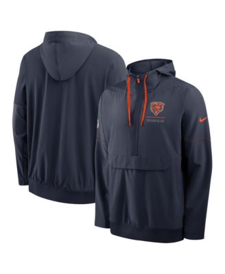 Men's Navy Chicago Bears Sideline Anorak Half-Zip Hooded Jacket