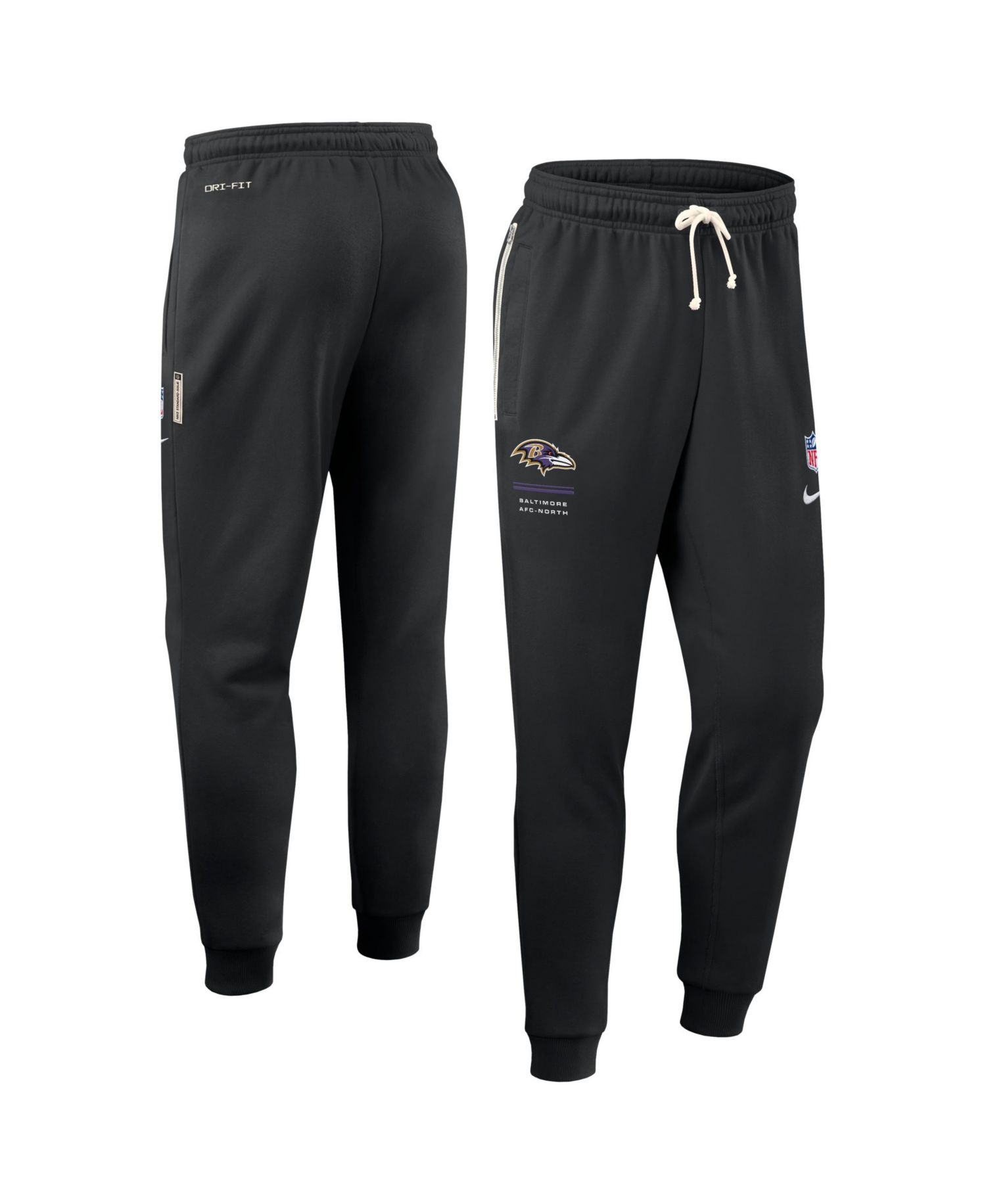 Men's Black Baltimore Ravens Sideline Standard Issue Dri-FIT Taper Pants