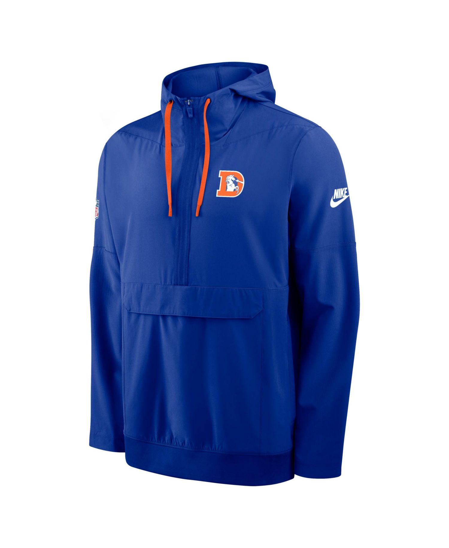 Men's Royal Denver Broncos Alt Anorak Half-Zip Hooded Jacket