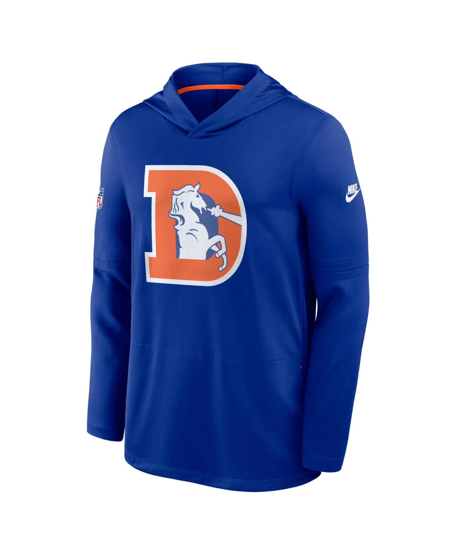 Men's Royal Denver Broncos Sideline Dri-FIT Long Sleeve Hooded T-Shirt