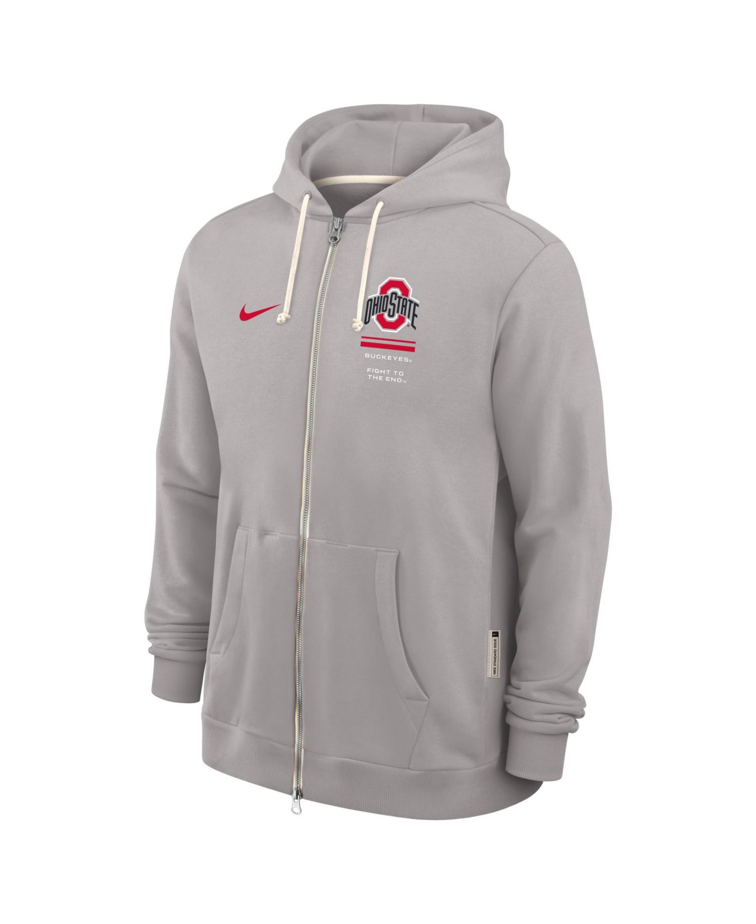 Men's Gray Ohio State Buckeyes 2026 Sideline Standard Issue Dri-FIT Full-Zip Hoodie